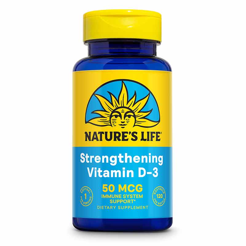 D-3 50 Mcg (2000 IU), 120 Softgels, by Natures Life