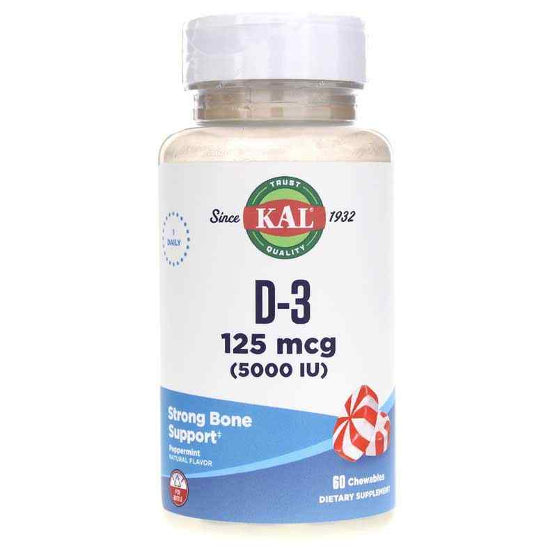 D-3 5000 IU Chewables, Peppermint, by Kal
