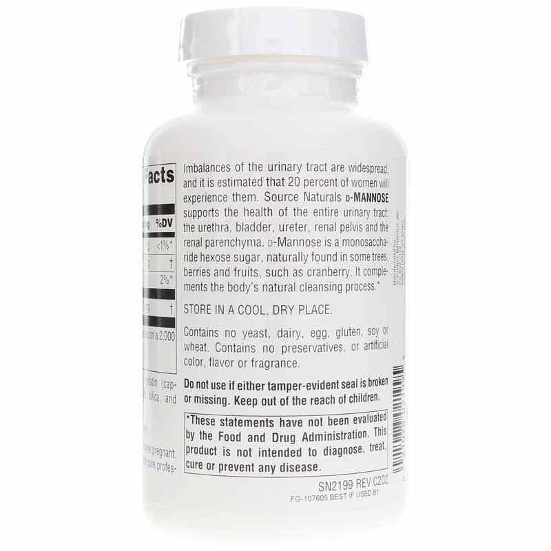 D-Mannose 500 Mg, 120 Capsules, by Source Naturals, image #3