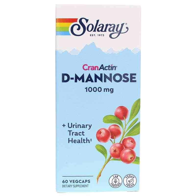 D-Mannose with CranActin, 60 Veg Capsules, by Solaray