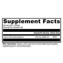 D3 5000, 60 Softgels, by Xymogen, image #2