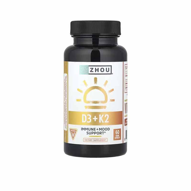 D3 + K2 Capsules, by Zhou Nutrition