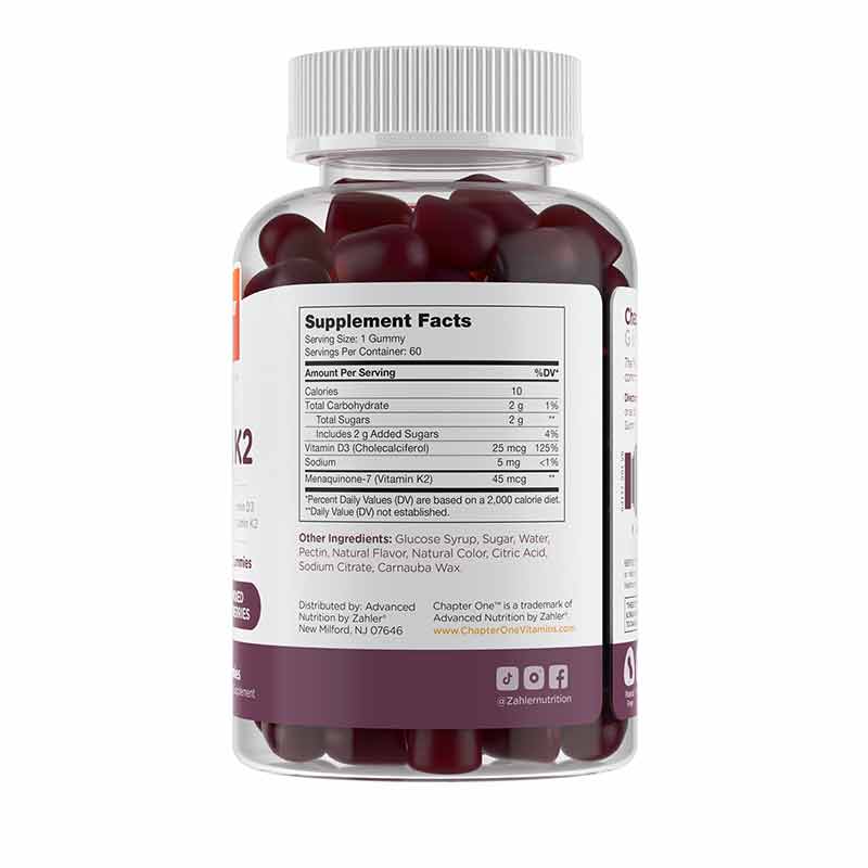 D3 & K2 Gummies, 60 Gummies, by Chapter One, image #3