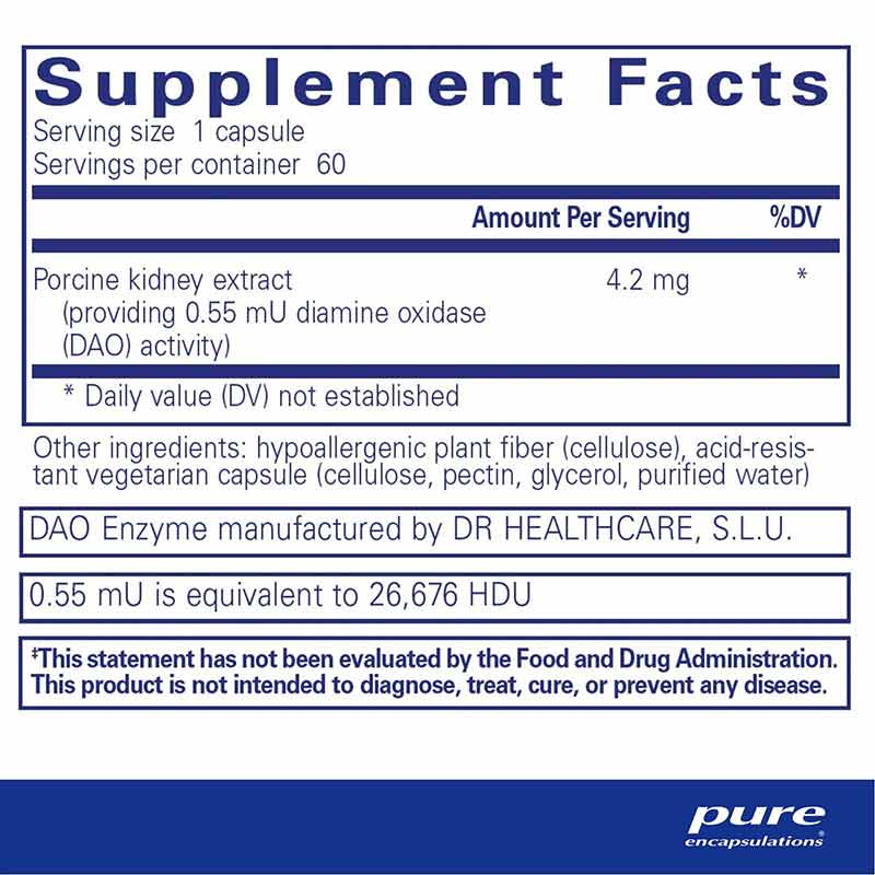 Dao Enzyme, 60 Capsules, by Pure Encapsulations, image #2