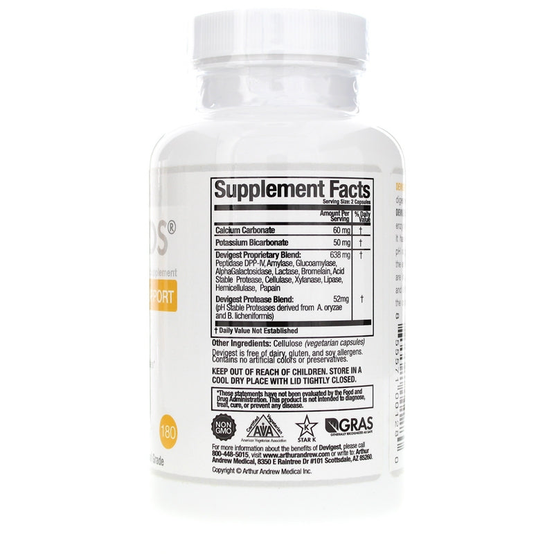 Devigest Advanced Digestive Support, 180 Capsules, by Arthur Andrew Medical, image #2