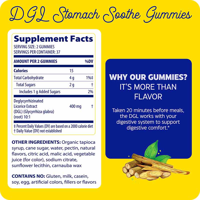 DGL Stomach Soothe Gummies, by Enzymedica, image #2