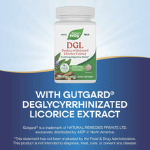 Nature's Way DGL sugar-free licorice extract supplement bottle with 100 chewable tablets.
