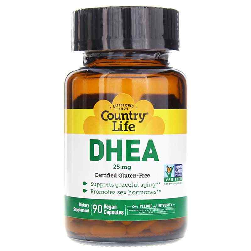 DHEA 25 Mg, 90 Vegan Capsules, by Country Life