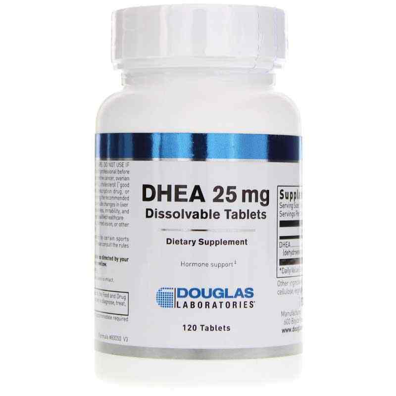DHEA 25 Mg Dissolvable Tablets, 120 Tablets, by Douglas Laboratories