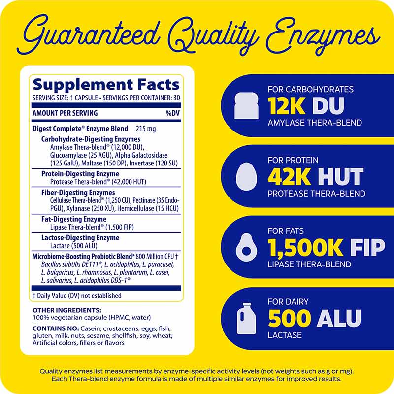 Digest Complete + Probiotics, 30 Capsules, by Enzymedica, image #2