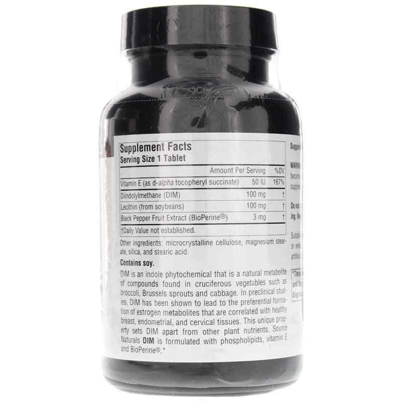 DIM 100 Mg, 120 Tablets, by Source Naturals, image #2