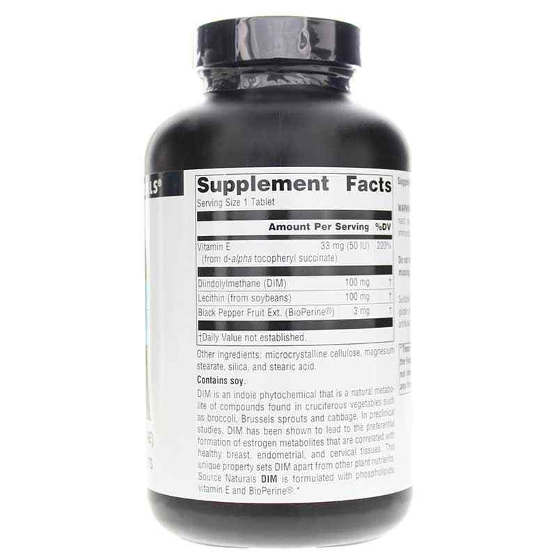 DIM 100 Mg, 180 Tablets, by Source Naturals, image #2
