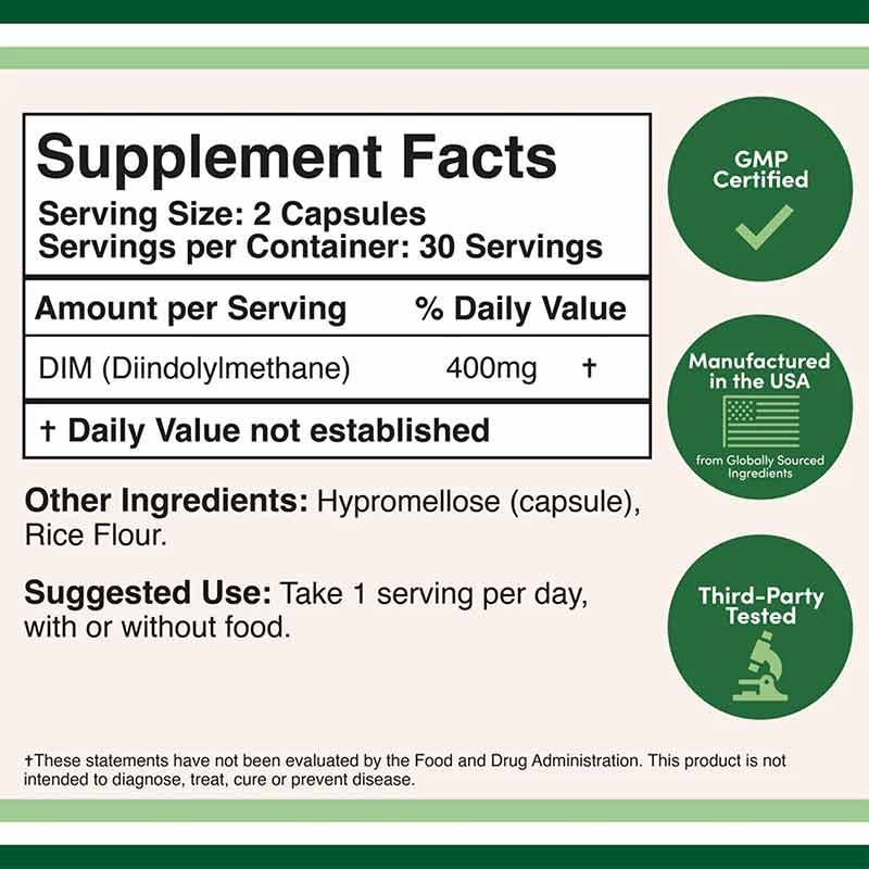 DIM Diindolylmethane, 60 Capsules, by Double Wood Supplements, image #4
