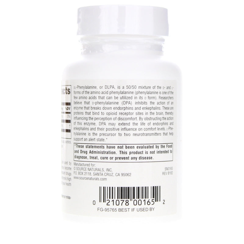 DLPA 750 Mg, 60 Tablets, by Source Naturals, image #3