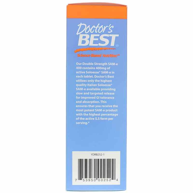 Double Strength SAM-e 400 Mg, 60 Enteric Coated Tablets, by Doctors Best, image #4