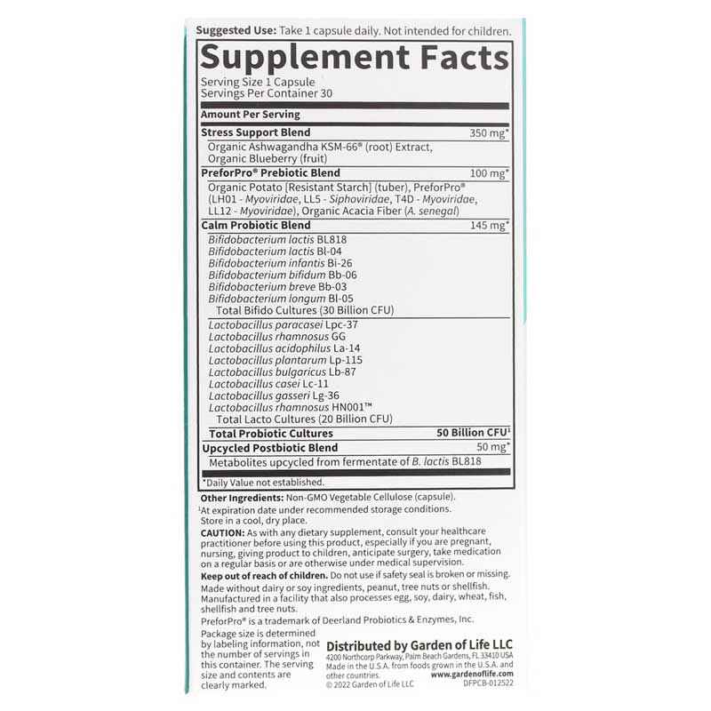 Dr. Formulated Probiotics Calm 50 Billion, by Garden of Life, image #2