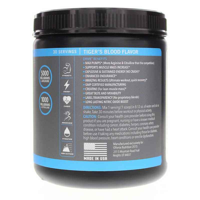 Drive Endurance Pre-Workout, Tiger's Blood, by Fenix Nutrition, image #2