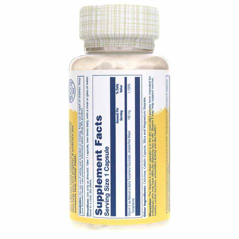 Dry Form Vitamin E with Mixed Tocopherols, by Solaray, image #3