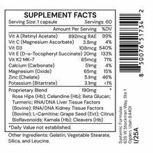 Supplement facts label for DV3 Vitamin D3 Plus with 60 capsules, listing vitamins, minerals, and proprietary blend ingredient