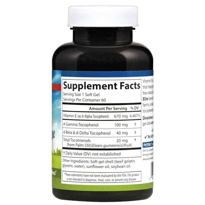 E-Gems Elite 1000 IU Natural Vitamin E, 60 Softgels, by Carlson Labs, image #2