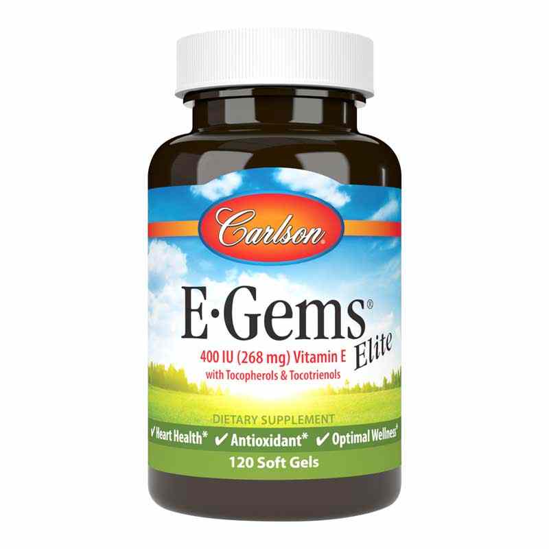E-Gems Elite 400 IU (268 Mg) Vitamin E, 120 Softgels, by Carlson Labs