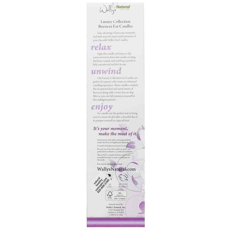 Ear Candles Beeswax, Lavender, 4 Piece, by Wallys Natural Products, image #2