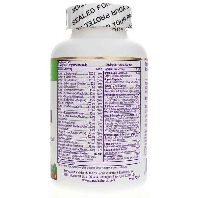 Earth's Blend Superfood Multivitamin with Iron, 120 Veg Capsules, by Paradise Herbs, image #2