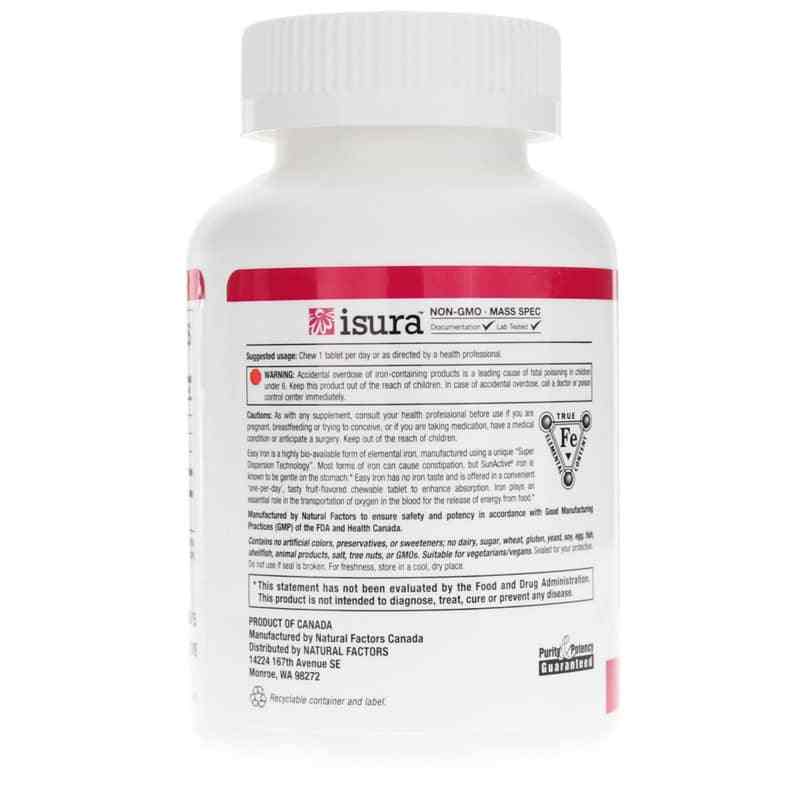 Easy Iron 20 Mg Chewable, by Natural Factors, image #3