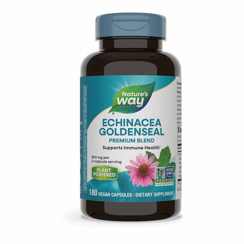 Echinacea Goldenseal Premium Blend, 180 Vegan Capsules, by Natures Way