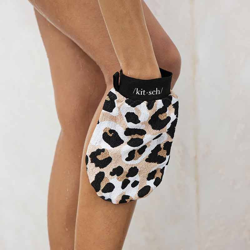 Eco-Friendly Exfoliating Glove - Leopard, by Kitsch, image #4