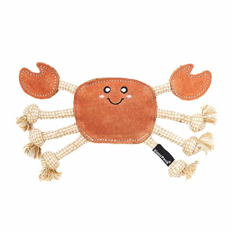 ecoZippy Suede & Rope Buddies Crab, by ZippyPaws, image #2