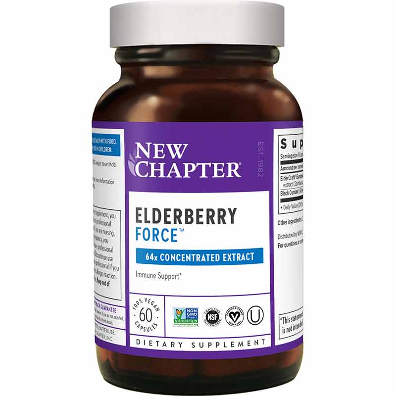 Elderberry Force, 60 Veg Capsules, by New Chapter