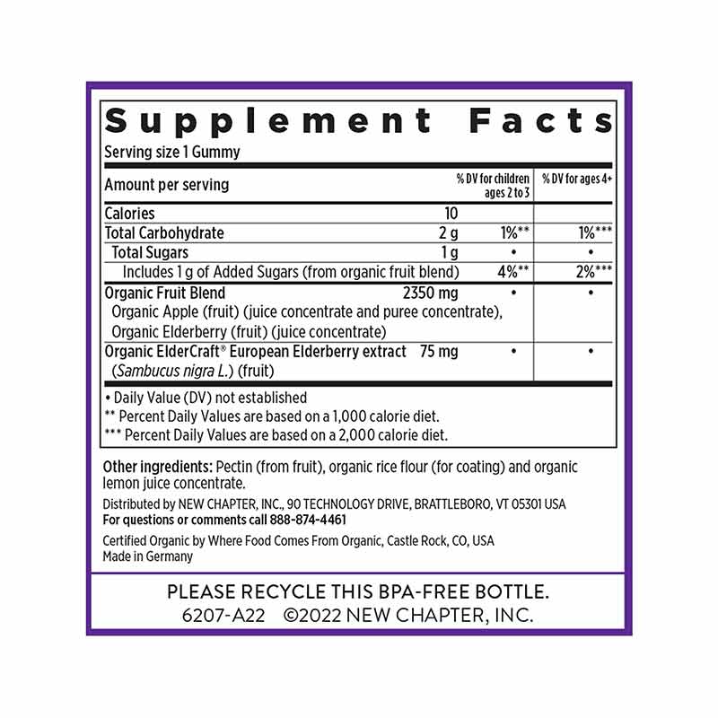 Elderberry Organic Kids Gummies, 30 Gummies, by New Chapter, image #2