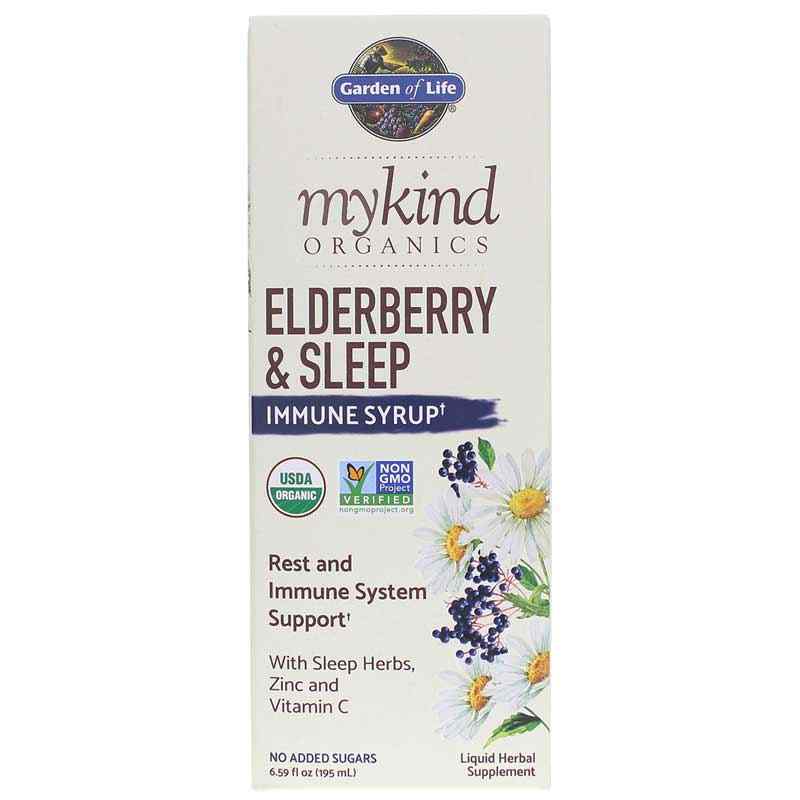 Elderberry & Sleep Immune Syrup, by Garden of Life mykind Organics