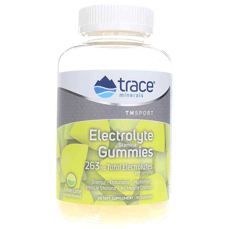 Electrolyte Stamina Gummies, Lemon Lime, by Trace Minerals Research