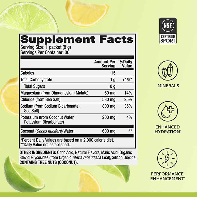 Electrolytes, Lemon Lime, 30 Packets, by Pure Power, image #3