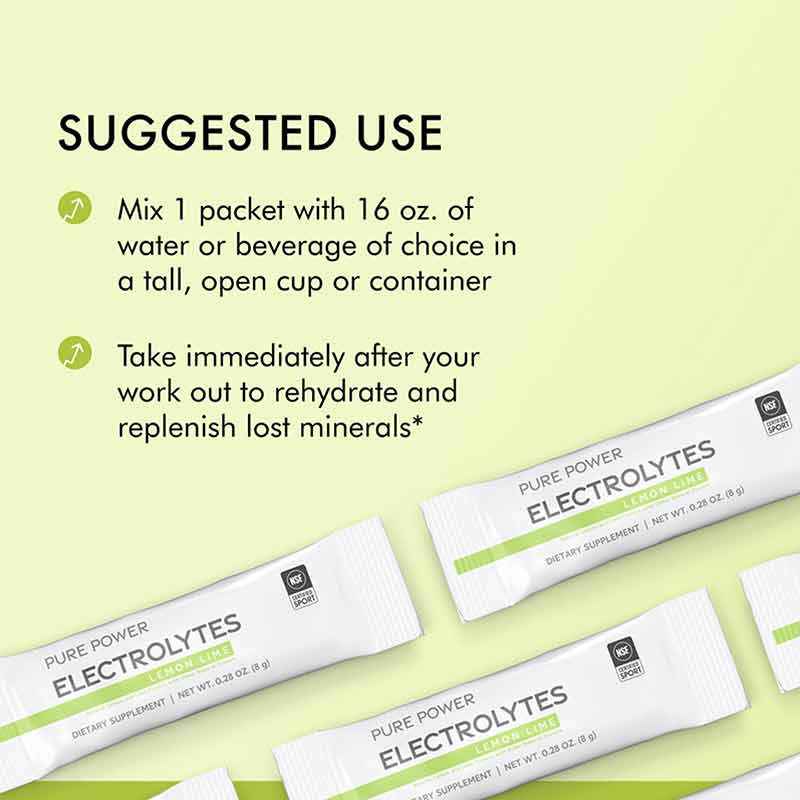 Electrolytes, Lemon Lime, 30 Packets, by Pure Power, image #5