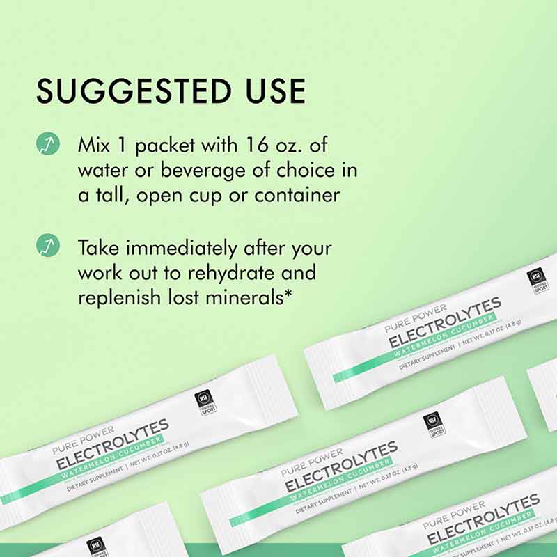 Electrolytes, Watermelon Cucumber, 30 Packets, by Pure Power, image #3