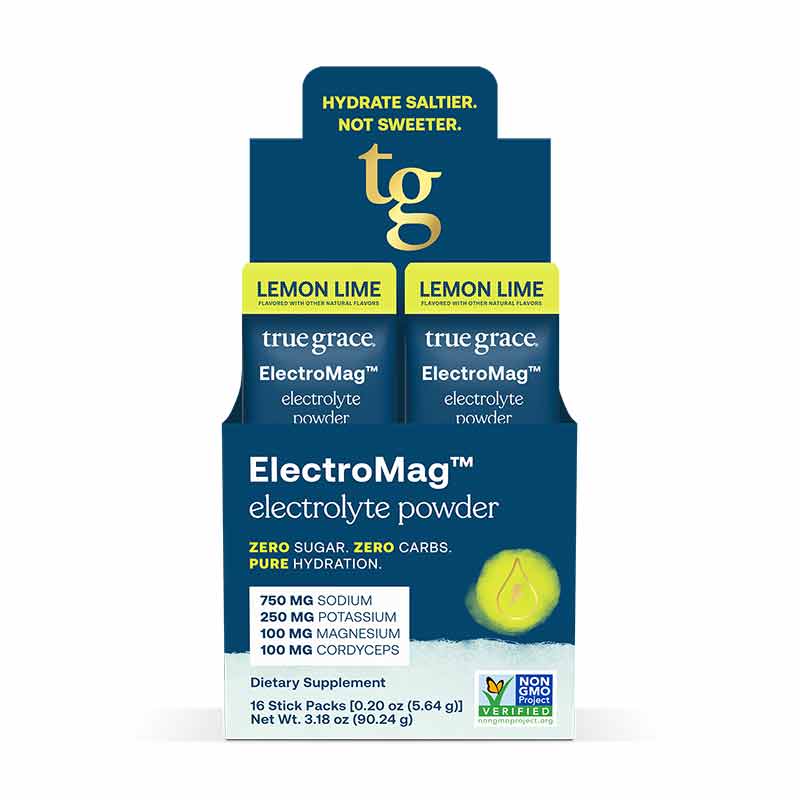 ElectroMag Electrolyte Stick, Lemon Lime, 16 Packets, by True Grace, image #2