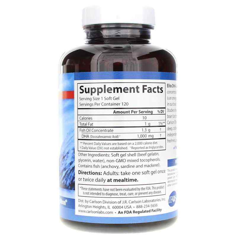 Elite DHA Gems, 120 Softgels, by Carlson Labs, image #2