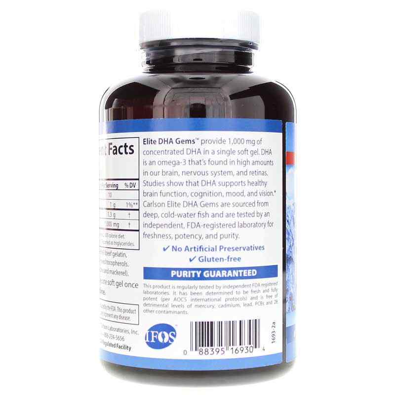 Elite DHA Gems, 120 Softgels, by Carlson Labs, image #3