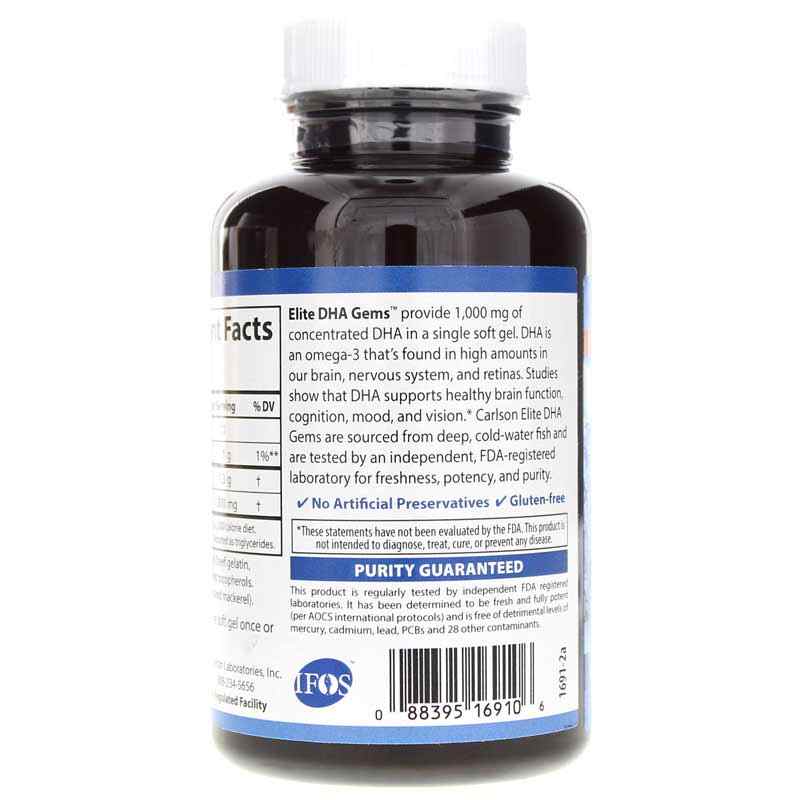 Elite DHA Gems, 60 Softgels, by Carlson Labs, image #3