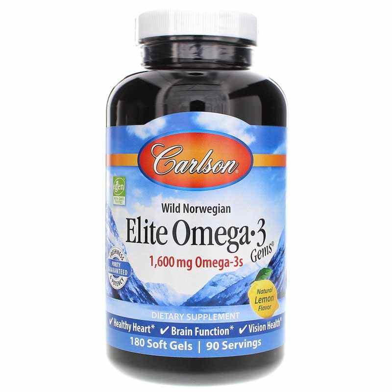 Elite Omega-3 Gems 1600 Mg with Natural Lemon Flavor, by Carlson Labs