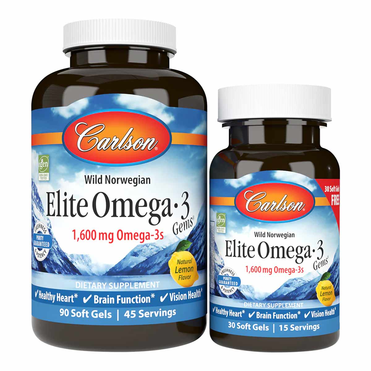 Elite Omega-3 Gems 1600 Mg with Natural Lemon Flavor Bon, by Carlson Labs