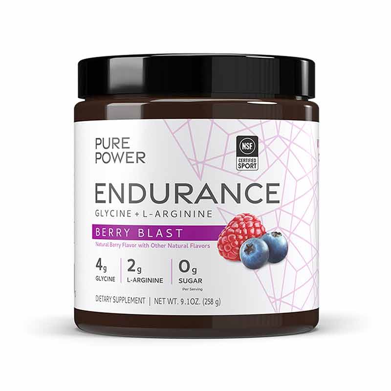 Endurance with Glycine + L-Arginine, Berry Blast, 30 Servings, by Pure Power