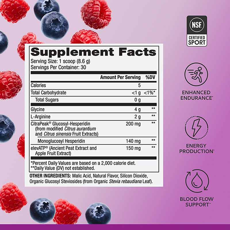 Endurance with Glycine + L-Arginine, Berry Blast, 30 Servings, by Pure Power, image #4