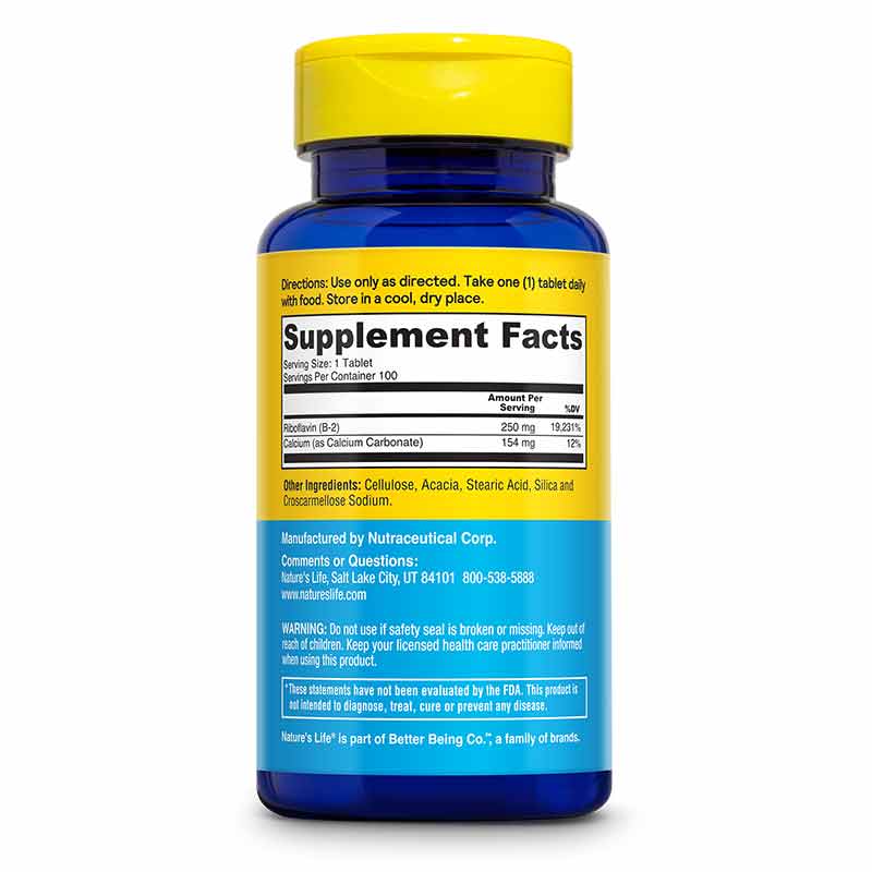 Energizing Vitamin B-2 250 Mg, 100 Tablets, by Natures Life, image #3