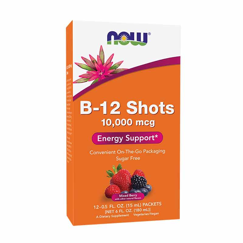 Energy B-12 NOW Shot, Mixed Berry, 12 Packets, by NOW Foods, image #2