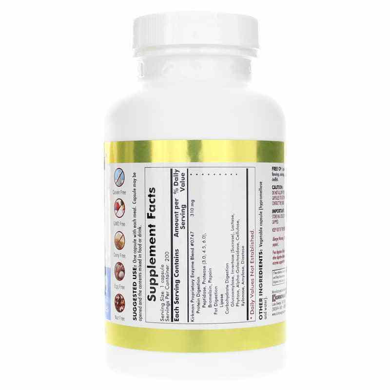 Enzym-Complete with DPP-IV, 200 Veg Capsules, by Kirkman, image #2