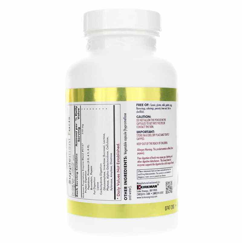 Enzym-Complete with DPP-IV, 200 Veg Capsules, by Kirkman, image #3